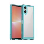 Per Sony Xperia 5 V Custodia per telefono ibrida in TPU acrilico serie colorata (blu trasparente)