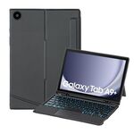 Per Samsung Galaxy Tab A9+ X210 TA09B-AS Custodia in pelle staccabile stile vassoio portapenne con tastiera Bluetooth e retroilluminazione touch (Nero)