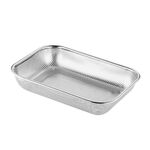 Armadietto per sterilizzazione da cucina Organizzatore per posate Vassoio di drenaggio in acciaio inossidabile per uso domestico, modello: Cestino rettangolare perforato grande