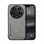 Custodia per telefono posteriore in pelle magnetica Ultra Skin Feel per Xiaomi 14 (grigio chiaro)
