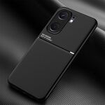 Per vivo iQOO Neo9 Classic Tilt Strip Grain Magnetico Antiurto PC + Custodia per telefono in TPU (Nero)