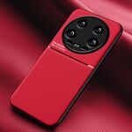 Per Xiaomi 14 Ultra Classic Tilt Strip Grain Magnetico Antiurto PC + Custodia per telefono in TPU (Rosso)