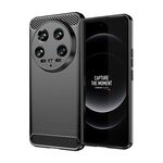 Per Xiaomi 14 Custodia per telefono in TPU con texture ultra spazzolata in fibra di carbonio (nera)