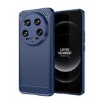 Per Xiaomi 14 Custodia per telefono in TPU con texture ultra spazzolata in fibra di carbonio (blu)