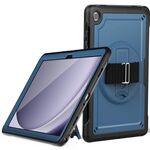 Custodia per tablet con supporto per giradischi con impugnatura a nido d'ape per Samsung Galaxy Tab A9+ (blu navy)