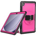 Custodia per tablet con supporto per giradischi a nido d'ape per Samsung Galaxy Tab A9+ (rosa rosso)