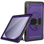 Custodia per tablet con supporto per giradischi con impugnatura a nido d'ape per Samsung Galaxy Tab A9+ (viola)