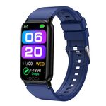 Smart Watch con schermo a colori TK72 da 1,47 pollici, supporto per frequenza cardiaca/pressione sanguigna/ossigeno nel sangue/monitoraggio dello zucchero nel sangue (blu)