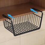 Organizzatore per armadio 40x25x14 cm Scaffale in metallo per armadio da cucina sotto mensola sospesa (nero)