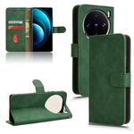 Custodia per telefono in pelle con vibrazione magnetica Skin Feel per vivo X100 Pro (verde)