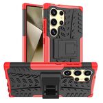 Per Samsung Galaxy S24 Ultra 5G Tire Texture TPU + Custodia per PC con supporto (Rosso)