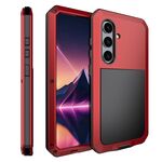 Custodia per telefono in silicone impermeabile antiurto + lega di zinco per Samsung Galaxy S24 5G (rossa)