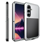 Custodia per telefono in silicone impermeabile antiurto + lega di zinco per Samsung Galaxy S24 5G (argento)