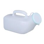 Orinatoio da uomo per uso domestico, vasino in plastica da 1200 ml, con coperchio e orinatoio a bocca liscia (bianco)