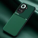 Per OPPO Reno11 5G Global Classic Tilt Strip Grain Magnetico Antiurto PC + Custodia per telefono in TPU (Verde)