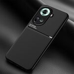 Per OPPO Reno11 5G Global Classic Tilt Strip Grain Magnetico Antiurto PC + Custodia per telefono in TPU (Nero)