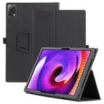 Custodia per tablet in pelle con texture pelle T-Mobile REVVL Tab 5G 2023 con supporto (nero)