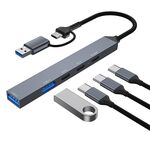 ADS-809D 5 in 1 USB + Tipo C a PD100W + USB 3.0/2.0 + Docking station HUB Tipo C (grigio siderale)