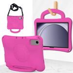 Per Samsung Galaxy Tab A9+ 10.95 2023 Custodia per tablet antiurto in EVA a forma di calcio (rosa rossa)