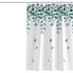 Tenda da doccia per la casa in stile semplice e fresco, 80x180 cm, in tessuto impermeabile per tende da bagno ispessito con ganci