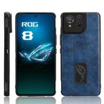 Per Asus ROG Phone 8/ROG Phone 8 Pro Cow Pattern Sewing Skin PC + PU + Custodia per telefono TPU (Blu)