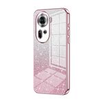 Per OPPO Reno11 Custodia per telefono elettrolitico con polvere glitterata globale sfumata (rosa)