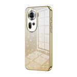 Per OPPO Reno11 Custodia per telefono elettrolitico con polvere glitterata globale sfumata (oro)
