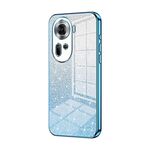 Per OPPO Reno11 Custodia per telefono elettrolitico con polvere glitterata globale sfumata (blu)