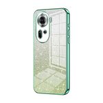 Per OPPO Reno11 Custodia per telefono elettrolitico con polvere glitterata globale sfumata (verde)