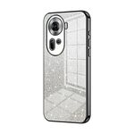Per OPPO Reno11 Custodia per telefono elettrolitico con polvere glitterata globale sfumata (nera)