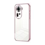 Per OPPO Reno 11 Global Custodia per telefono con foro fine con placcatura trasparente (rosa)