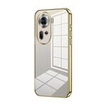 Per OPPO Reno 11 Custodia per telefono con foro fine con placcatura trasparente globale (oro)