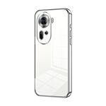 Per OPPO Reno11 Custodia per telefono con foro fine con placcatura trasparente globale (Argento)