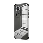 Per OPPO Reno11 Custodia per telefono con foro fine con placcatura trasparente globale (nera)