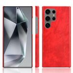 Custodia per telefono con cover posteriore texture litchi per Samsung Galaxy S24 Ultra 5G (rossa)