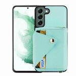 Per Samsung Galaxy S22+ 5G Borsa per carte con cerniera a tracolla Custodia antifurto RFID per telefono (verde menta)