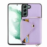 Per Samsung Galaxy S22+ 5G Borsa per carte con cerniera a tracolla Custodia antifurto RFID per telefono (viola)
