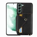 Per Samsung Galaxy S22+ 5G Borsa per carte con cerniera a tracolla Custodia antifurto RFID per telefono (Nero)