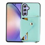 Per Samsung Galaxy S23 FE 5G Custodia per carta con cerniera a tracolla RFID Custodia antifurto per telefono (verde menta)