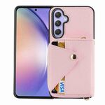 Per Samsung Galaxy S23 FE 5G Custodia per carta con cerniera a tracolla RFID Custodia antifurto per telefono (rosa)