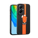 Per OPPO Reno11 F Custodia per telefono posteriore in pelle magnetica Litchi con supporto (arancione)