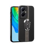 Per OPPO Reno11 F Custodia magnetica per telefono con retro in pelle litchi con supporto (nero)