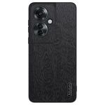 Per OPPO Reno11 F Custodia per telefono antiurto in pelle corteccia di albero (nera)