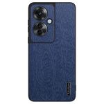 Per OPPO Reno11 F Custodia per telefono antiurto in pelle corteccia di albero (blu)