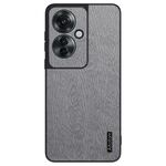 Per OPPO Reno11 F Custodia per telefono antiurto in pelle corteccia di albero (grigio)