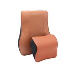 Cuscino di supporto per il collo del seggiolino auto per tutte le stagioni in memory foam in pelle, poggiatesta + cuscino per la vita (marrone)