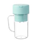 Tazza per succo di cannuccia da 420 ml con 6 lame, ricarica USB, spremiagrumi portatile per frullati di frutta (verde)