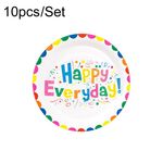 Set di decorazioni per feste a tema a tema stoviglie usa e getta colorate da 10 pezzi/set, stile: vassoio carta da 7 pollici