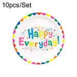 Set di decorazioni per feste a tema colorate da tavola usa e getta da 10 pezzi/set, stile: vassoio carta da 9 pollici