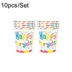 Set di decorazioni per feste a tema colorate da tavola usa e getta da 10 pezzi/set, stile: bicchiere di carta da 230 ml